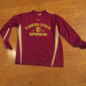 NWOT Under Armour Heat Gear loose Florida State Seminoles Long Sleeve Shirt Sz S